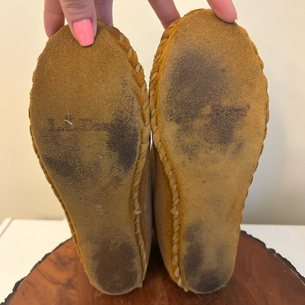 LL Bean Womens‎ Wicked Good Slippers Size 6-7Classic Brown Shearling Lined Shoes - Picture 7 of 12